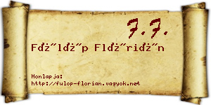Fülöp Flórián névjegykártya